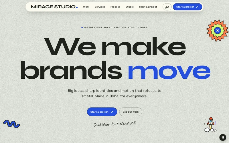 Home page of Mirage Studio, a site made with Onpage.ai